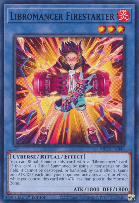 1st Edition, Common, Cyberse, Dueling Heroes Collectors Tin - Mega Pack (25th Anniversary Edition), Fire, Ritual/Effect Monster Libromancer Firestarter [MP23-EN046] Common - Trading Card World