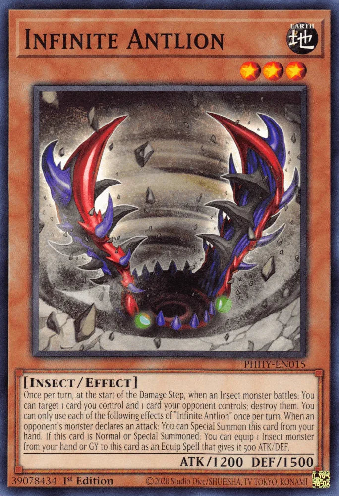 1st Edition, Common, Earth, Effect Monster, Insect, Photon Hypernova Infinite Antlion [PHHY-EN015] Common - Trading Card World
