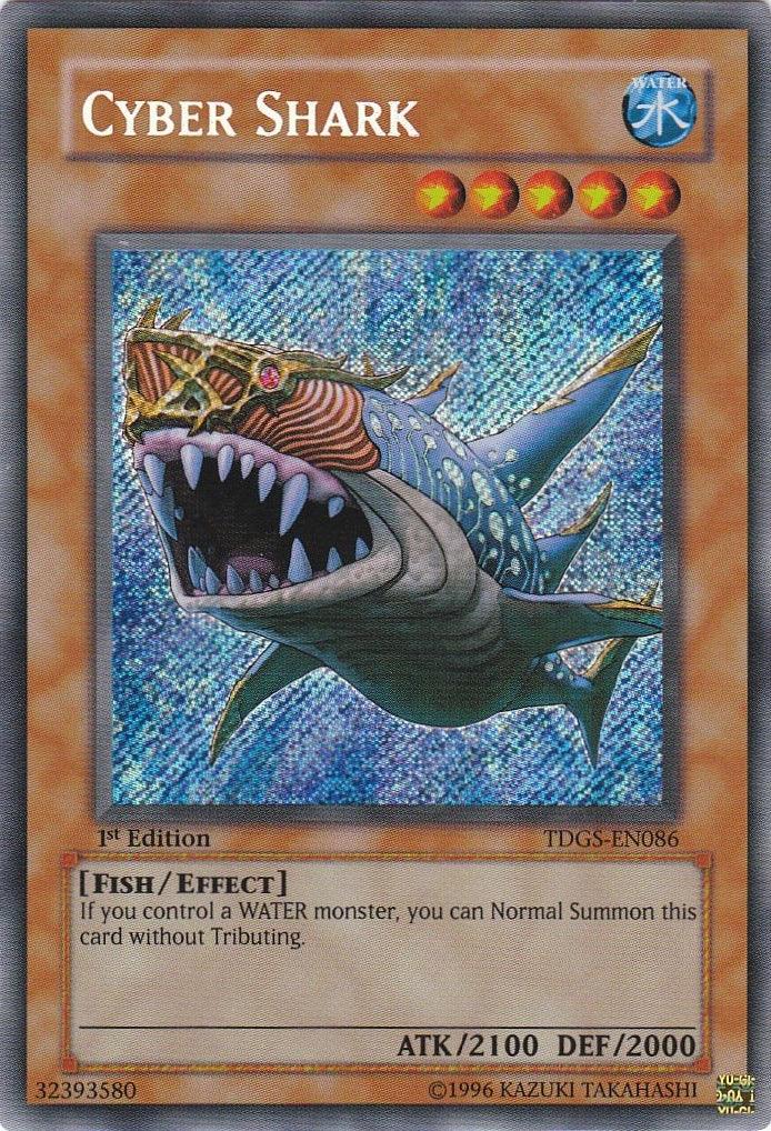 1st Edition, Effect Monster, Fish, Secret Rare, The Duelist Genesis, Unlimited, Water Cyber Shark [TDGS-EN086] Secret Rare - Trading Card World