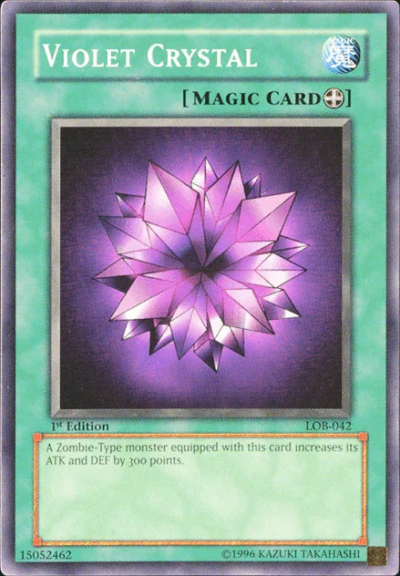 1st Edition, Common, Equip Spell, Spell, The Legend of Blue Eyes White Dragon, Unlimited Violet Crystal [LOB-042] Common - Trading Card World
