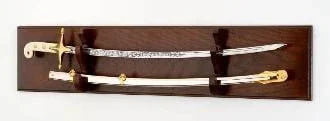 Sword Display Cases, 2 Swords Display Case, Solid Oak with Natural Finish