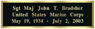 Personalized Name Plate Engraving Plate - Black Plate Golden Engraving Text