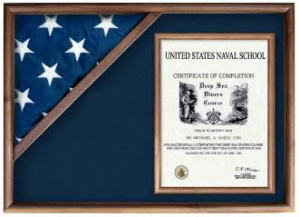 Display Cases for Flags From Military - Oak