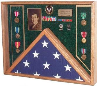 Deluxe Combo Awards Flag Display Case - 3'x5' flag