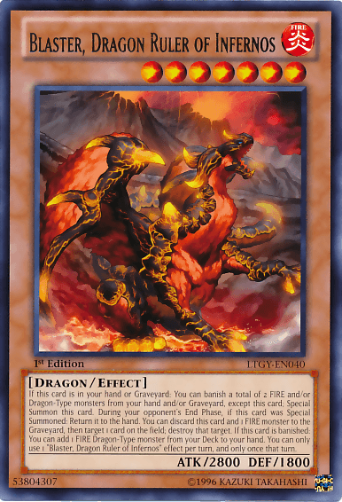 1st Edition, Dragon, Effect Monster, Fire, Lord of the Tachyon Galaxy, Rare, Unlimited Blaster, Dragon Ruler of Infernos [LTGY-EN040] Rare - Trading Card World