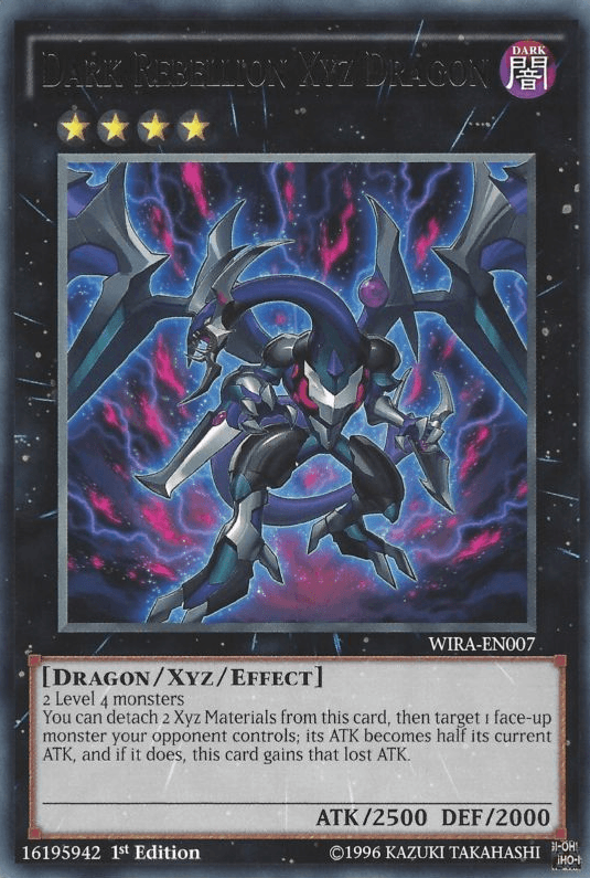 1st Edition, Dark, Dragon, Rare, Wing Raiders, Xyz/Effect Monster Dark Rebellion Xyz Dragon [WIRA-EN007] Rare - Trading Card World