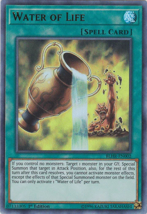 1st Edition, Battles of Legend: Hero's Revenge, Normal Spell, Spell, Ultra Rare Water of Life [BLHR-EN002] Ultra Rare - Trading Card World
