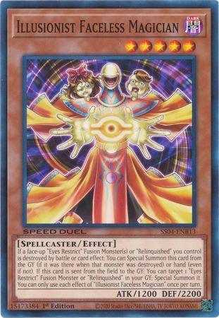 1st Edition, Common, Dark, Effect Monster, Speed Duel: Match of the Millennium, Spellcaster Illusionist Faceless Magician [SS04-ENB13] Common - Trading Card World