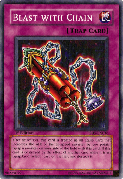 1st Edition, Common, Normal Trap, Structure Deck: Warrior's Triumph, Trap Blast with Chain [SD5-EN036] Common - Trading Card World