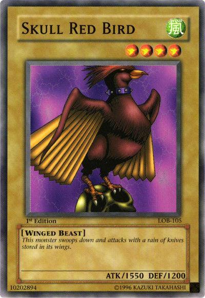 1st Edition, Common, Normal Monster, The Legend of Blue Eyes White Dragon, Unlimited, Wind, Winged Beast Skull Red Bird [LOB-105] Common - Trading Card World