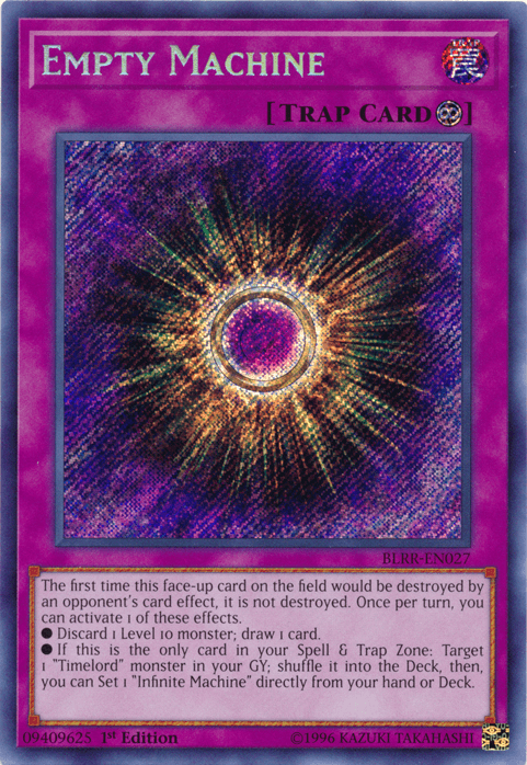 1st Edition, Battles of Legend: Relentless Revenge, Continuous Trap, Secret Rare, Trap Empty Machine [BLRR-EN027] Secret Rare - Trading Card World