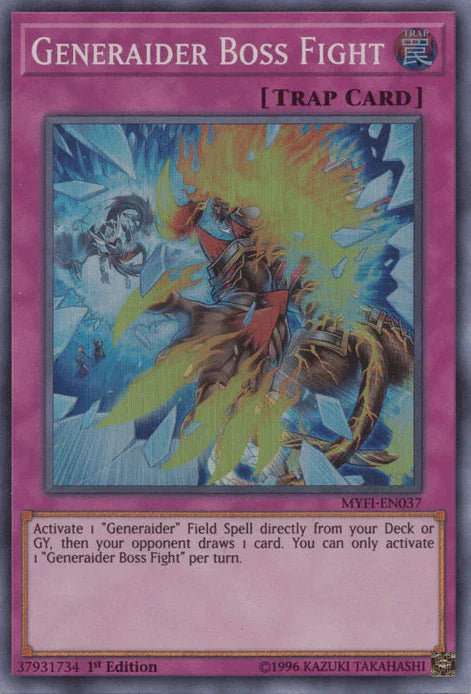 1st Edition, Mystic Fighters, Normal Trap, Super Rare, Trap Generaider Boss Fight [MYFI-EN037] Super Rare - Trading Card World