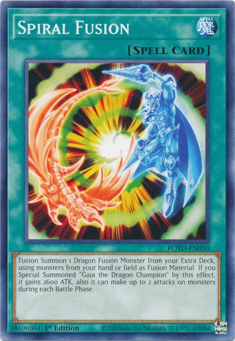 1st Edition, Common, Normal Spell, Rise of the Duelist, Spell Spiral Fusion [ROTD-EN050] Common - Trading Card World