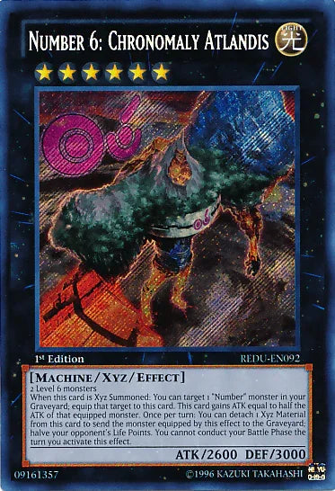 1st Edition, Light, Machine, Return of the Duelist, Secret Rare, Unlimited, Xyz/Effect Monster Number 6: Chronomaly Atlandis [REDU-EN092] Secret Rare - Trading Card World