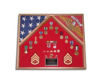 Military Shadow Box, Military Display Case, Oak Material