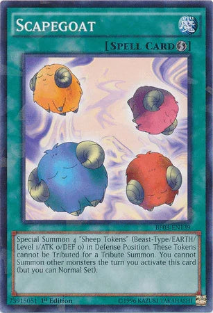 1st Edition, Battle Pack 3: Monster League, Quick Play Spell, Shatterfoil Rare, Spell Scapegoat [BP03-EN139] Shatterfoil Rare - Trading Card World