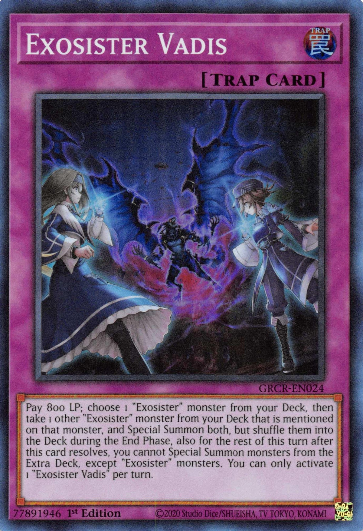 1st Edition, Normal Trap, Super Rare, The Grand Creators, Trap Exosister Vadis [GRCR-EN024] Super Rare - Trading Card World