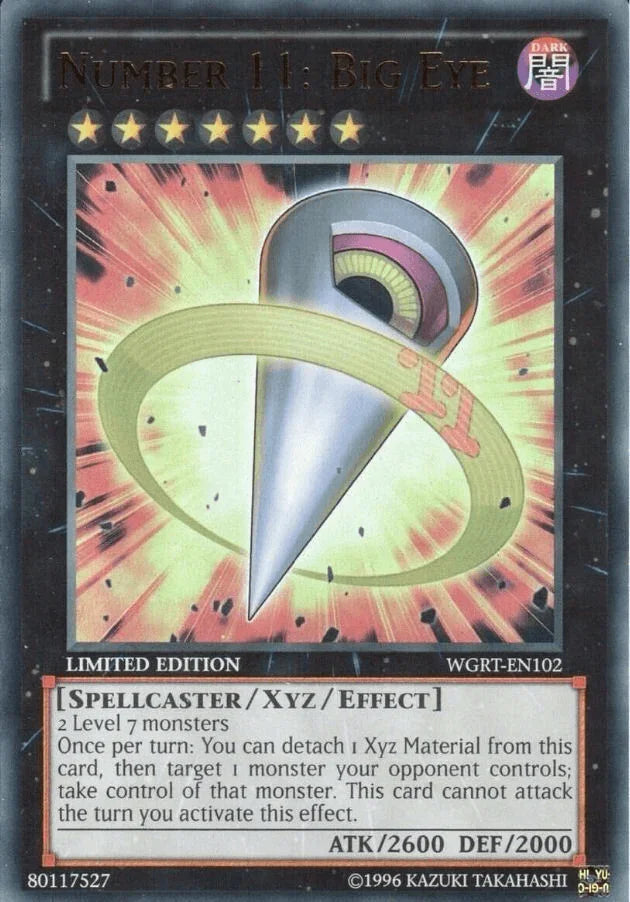 Battle Pack 2: War of the Giants Reinforcements, Dark, Limited, Ultra Rare, Xyz/Effect Monster Number 11: Big Eye [WGRT-EN102] Ultra Rare - Trading Card World