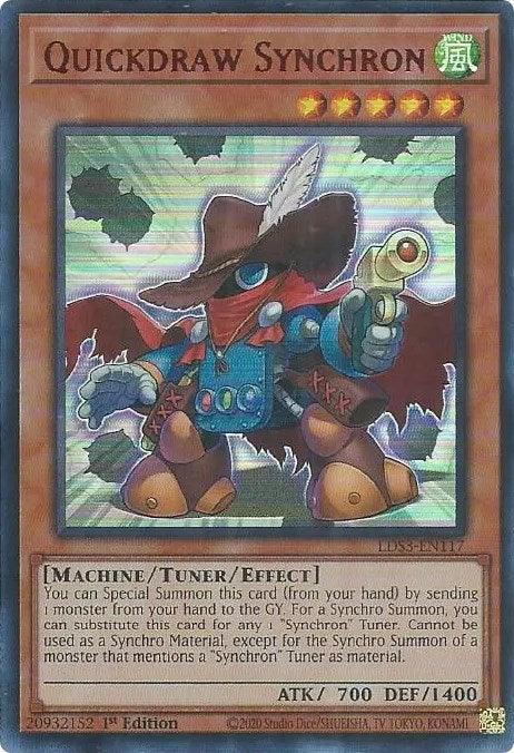 1st Edition, Legendary Duelists: Season 3, Machine, Tuner/Effect Monster, Ultra Rare, Wind Quickdraw Synchron (Red) [LDS3-EN117] Ultra Rare - Trading Card World
