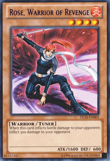 Duelist League Promo, Fire, Rare, Tuner Monster, Unlimited, Warrior Rose, Warrior of Revenge (Purple) [DL16-EN005] Rare - Trading Card World