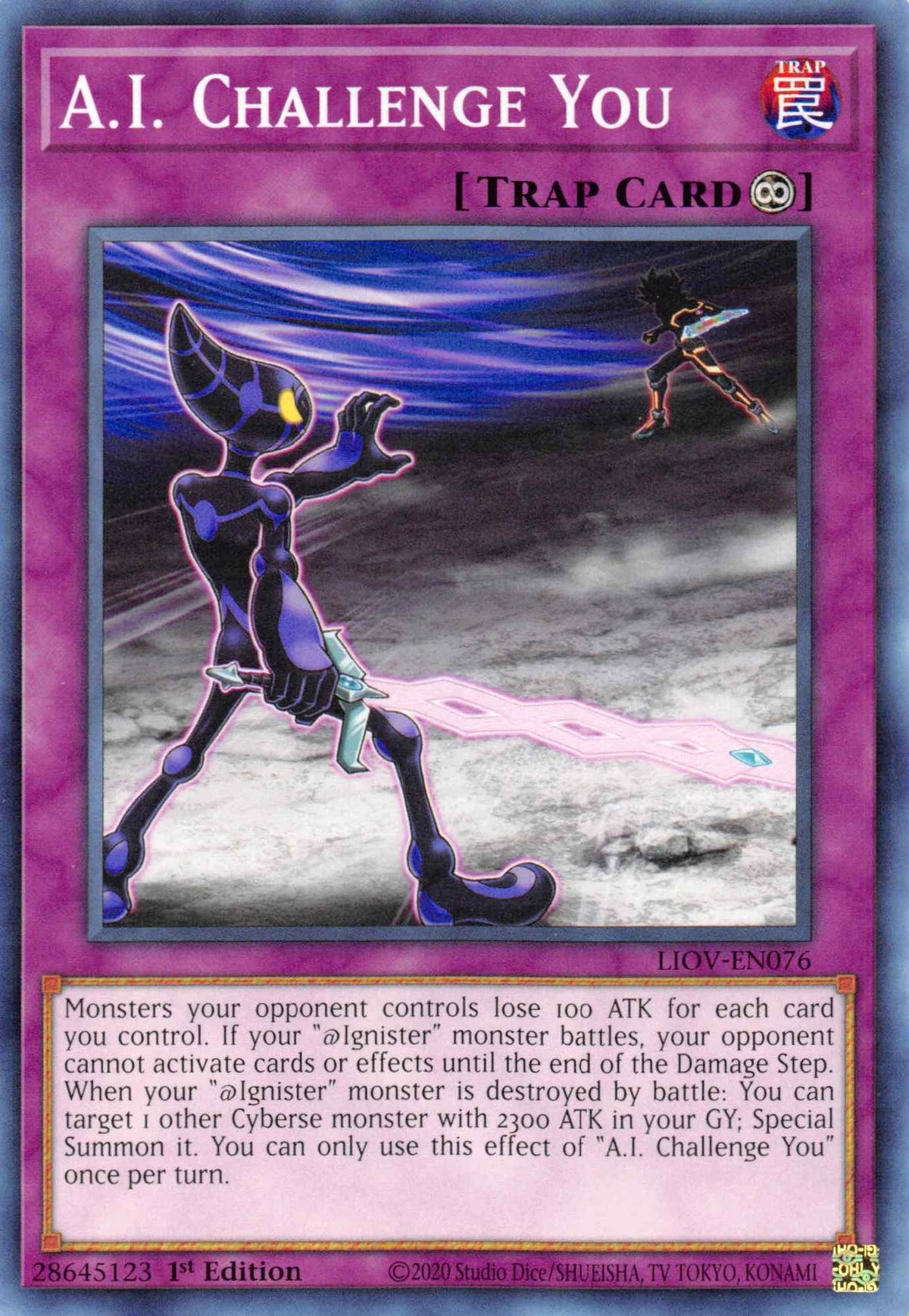 1st Edition, Common, Continuous Trap, Lightning Overdrive, Trap A.I. Challenge You [LIOV-EN076] Common - Trading Card World