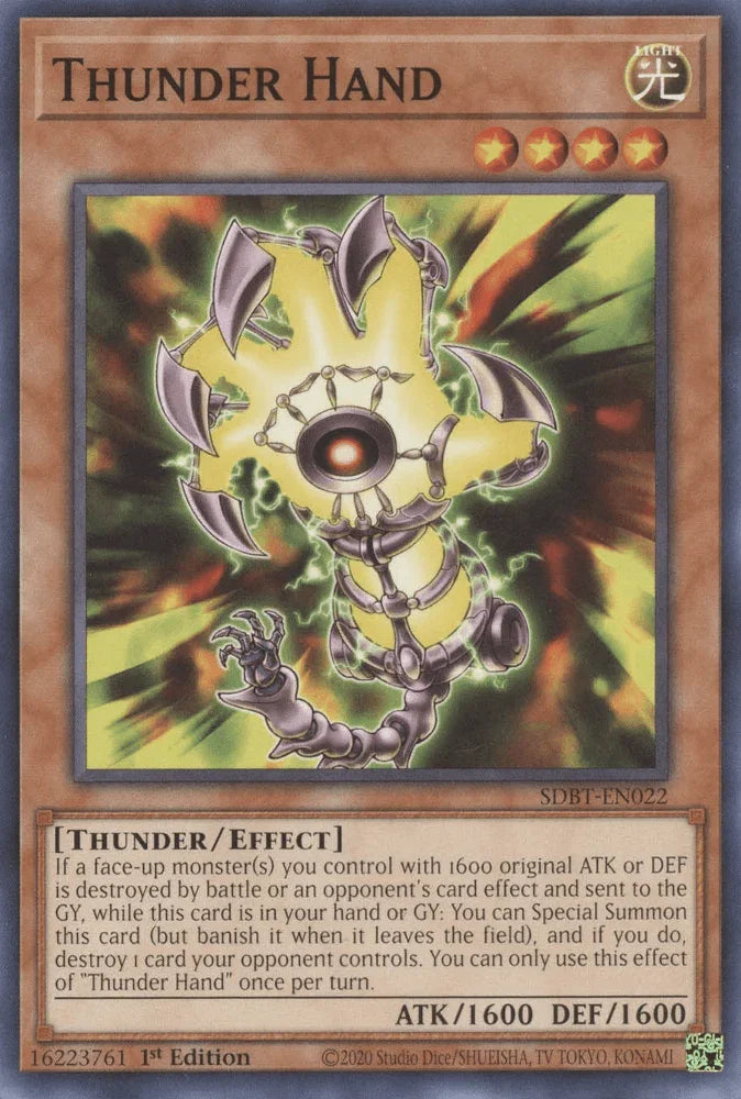 1st Edition, Common, Effect Monster, Light, Structure Deck: Beware of Traptrix, Thunder Thunder Hand [SDBT-EN022] Common - Trading Card World