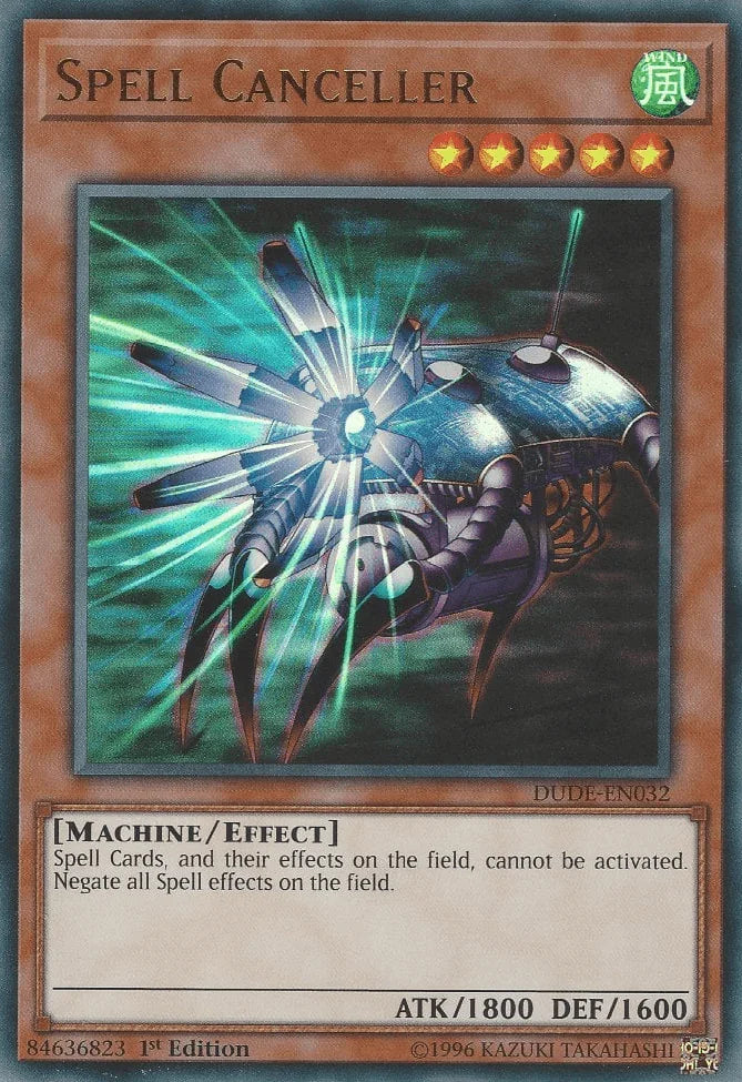 1st Edition, Duel Devastator, Effect Monster, Machine, Ultra Rare, Wind Spell Canceller [DUDE-EN032] Ultra Rare - Trading Card World