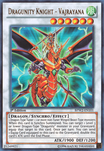 1st Edition, Battle Pack 2: War of the Giants - Round 2, Dragon, Synchro/Effect Monster, Ultra Rare, Wind Dragunity Knight - Vajrayana [BPW2-EN101] Ultra Rare - Trading Card World