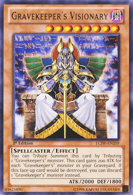 1st Edition, Dark, Effect Monster, Legendary Collection 4: Joey's World, Rare, Spellcaster Gravekeeper's Visionary [LCJW-EN259] Rare - Trading Card World