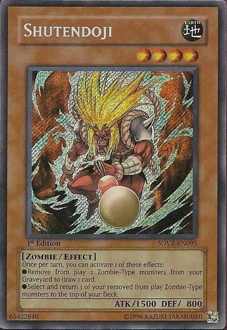 1st Edition, Earth, Effect Monster, Secret Rare, Stardust Overdrive, Unlimited, Zombie Shutendoji [SOVR-EN095] Secret Rare - Trading Card World