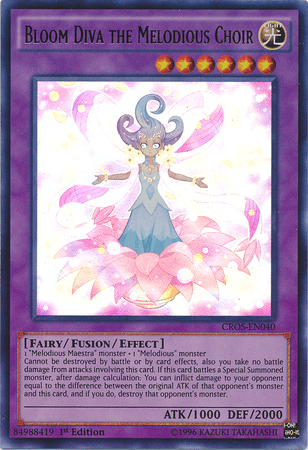 1st Edition, Crossed Souls, Fairy, Fusion/Effect Monster, Light, Ultra Rare, Unlimited Bloom Diva the Melodious Choir [CROS-EN040] Ultra Rare - Trading Card World
