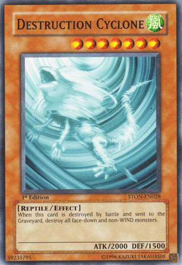 1st Edition, Common, Effect Monster, Reptile, Strike of Neos, Unlimited, Wind Destruction Cyclone [STON-EN028] Common - Trading Card World