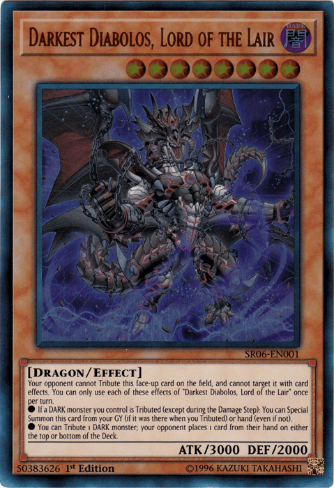 1st Edition, Dark, Dragon, Effect Monster, Structure Deck: Lair of Darkness, Ultra Rare Darkest Diabolos, Lord of the Lair [SR06-EN001] Ultra Rare - Trading Card World
