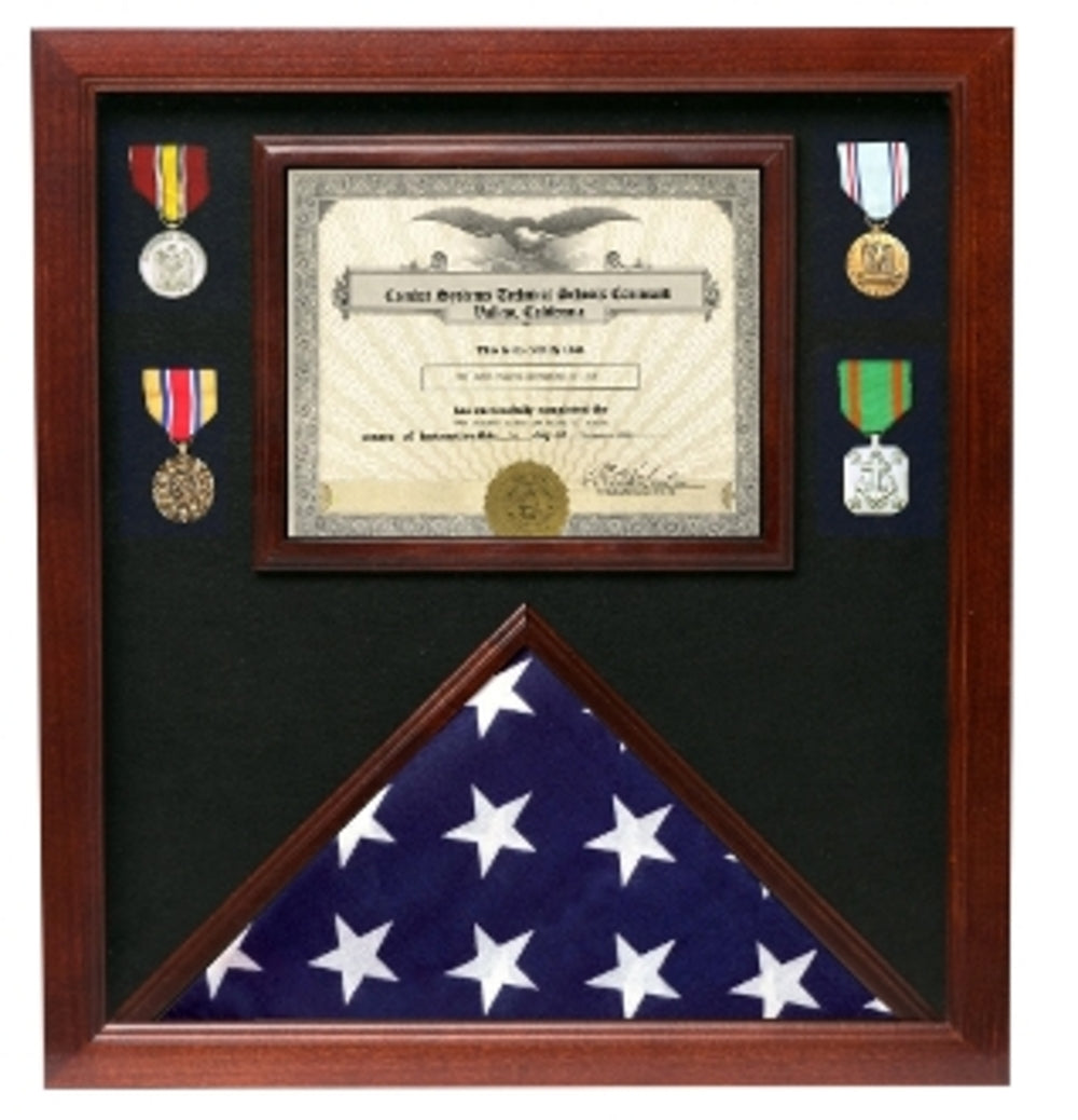 Police Medal and Flag Display Case.