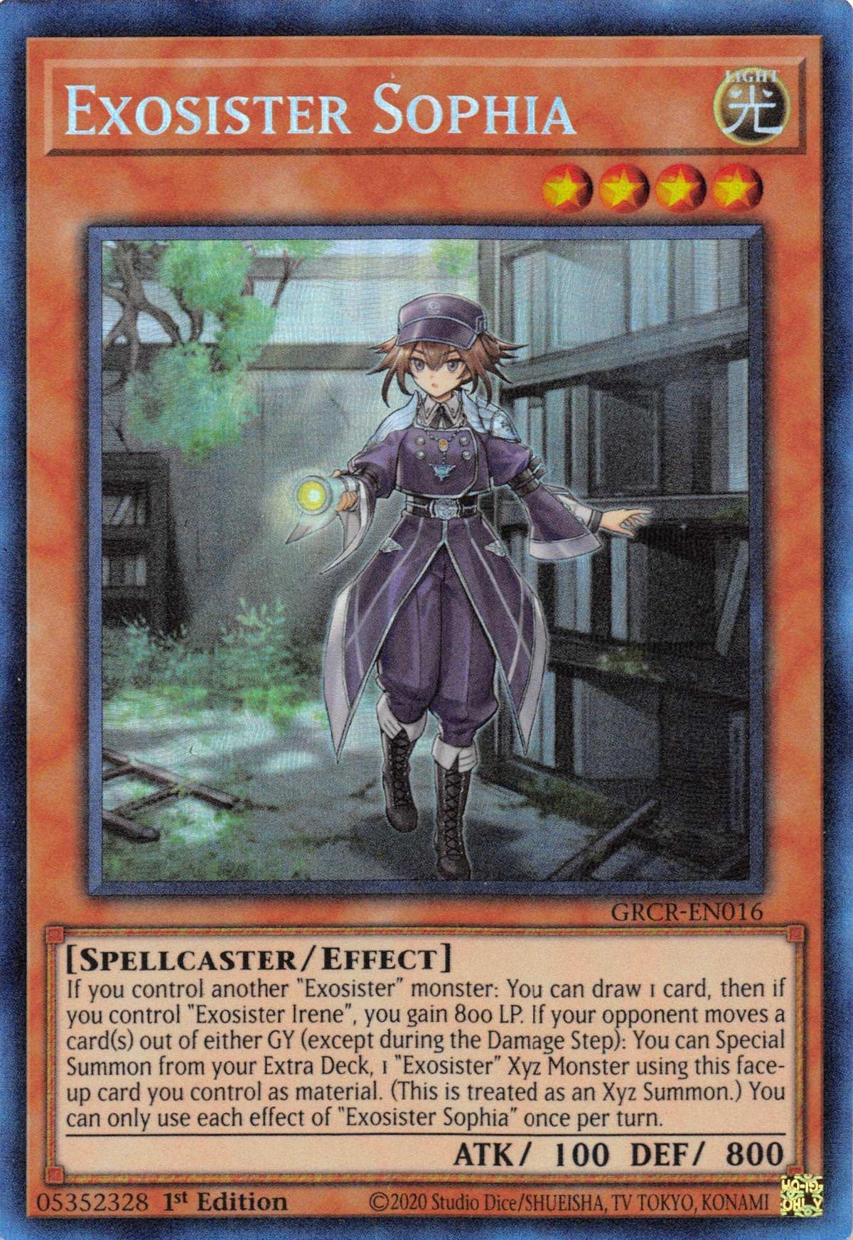 1st Edition, Collector's Rare, Effect Monster, Light, Spellcaster, The Grand Creators Exosister Sophia [GRCR-EN016] Collector's Rare - Trading Card World