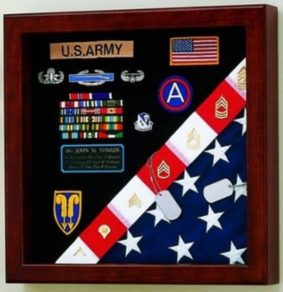 American Made Burial Flag Medals Display case.
