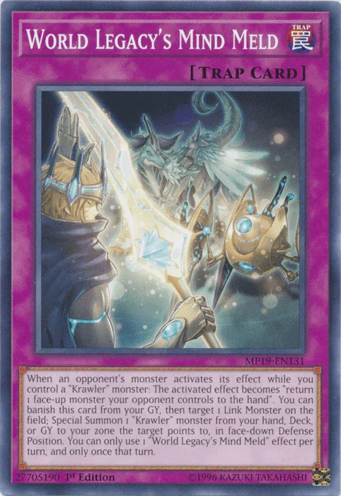 1st Edition, 2019 Gold Sarcophagus Tin Mega Pack, Common, Normal Trap, Trap, Unlimited World Legacy's Mind Meld [MP19-EN131] Common - Trading Card World