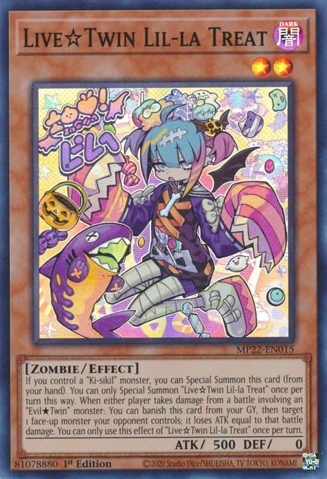 1st Edition, 2022 Tin of the Pharaoh's Gods, Dark, Effect Monster, Super Rare, Zombie Live☆Twin Lil-la Treat [MP22-EN015] Super Rare - Trading Card World