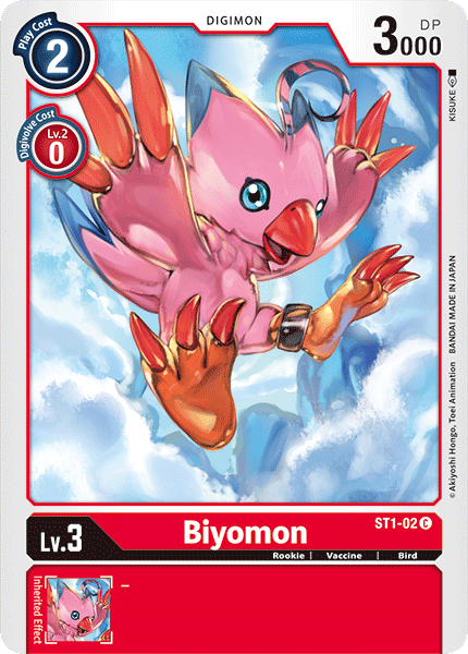 Bird, Common, Digimon, Red, Rookie, ST1-02, Starter Deck: Gaia Red, Vaccine Biyomon [ST1-02] [Starter Deck: Gaia Red] - Trading Card World