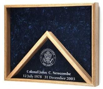 Deluxe Combo Awards Flag Display Case - Embossed Emblem