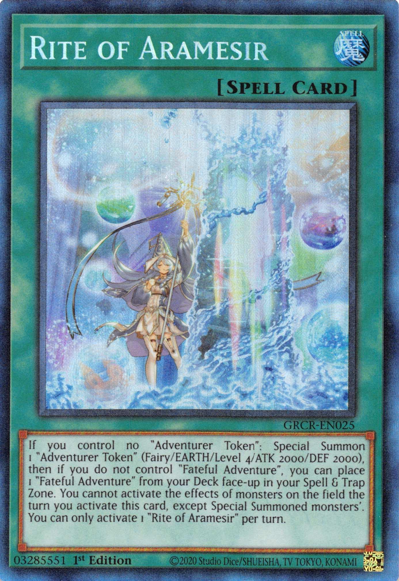 1st Edition, Collector's Rare, Normal Spell, Spell, The Grand Creators Rite of Aramesir [GRCR-EN025] Collector's Rare - Trading Card World