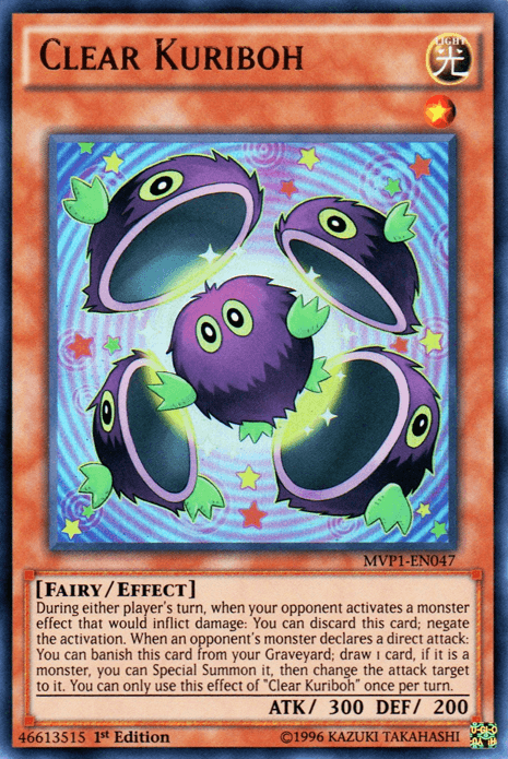1st Edition, Effect Monster, Fairy, Light, The Dark Side of Dimensions Movie Pack, Ultra Rare, Unlimited Clear Kuriboh [MVP1-EN047] Ultra Rare - Trading Card World