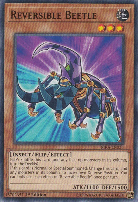 1st Edition, Common, Earth, Flip/Effect Monster, Insect, Rising Rampage, Unlimited Reversible Beetle [RIRA-EN035] Common - Trading Card World