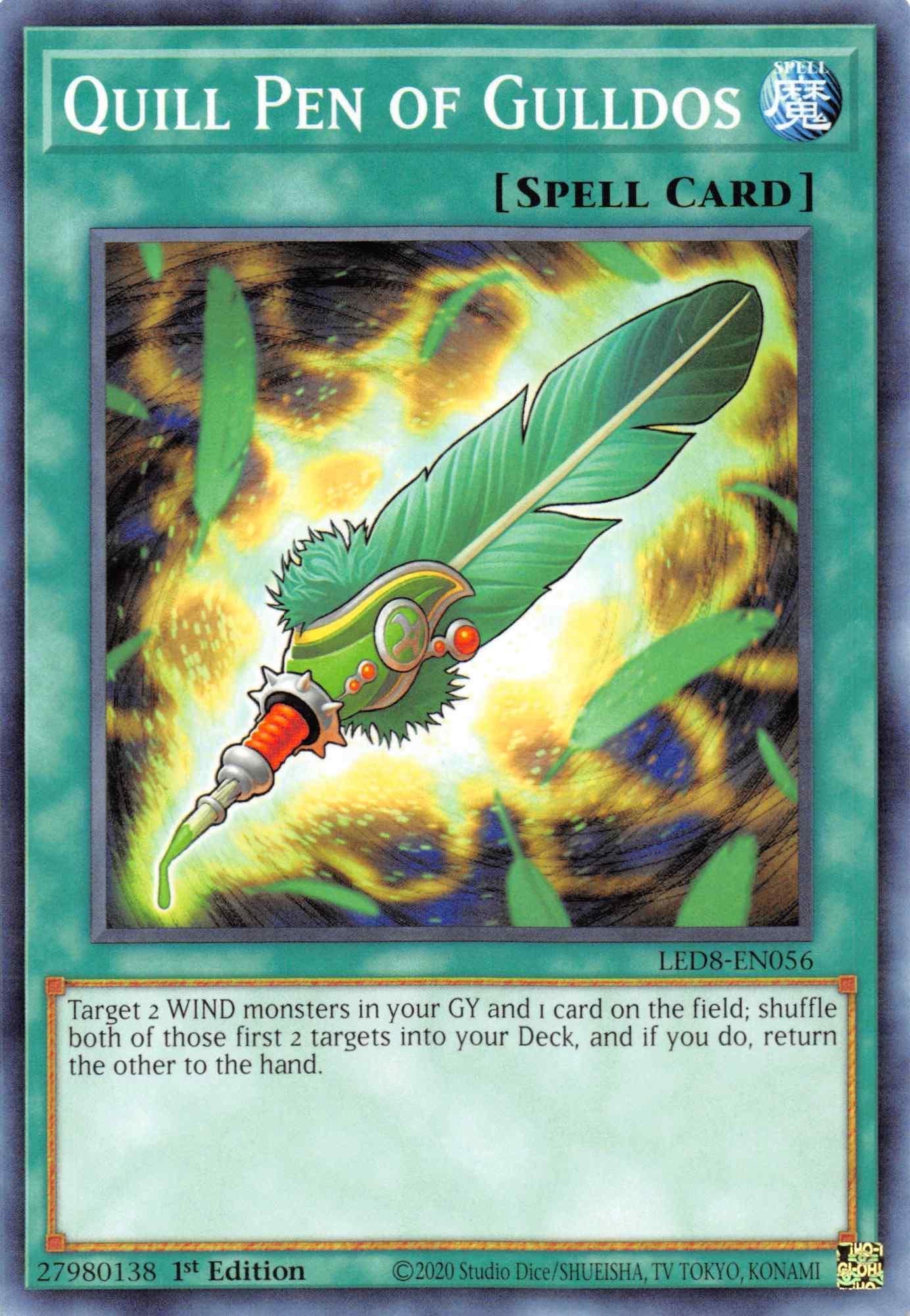 1st Edition, Common, Legendary Duelists: Synchro Storm, Normal Spell, Spell Quill Pen of Gulldos [LED8-EN056] Common - Trading Card World