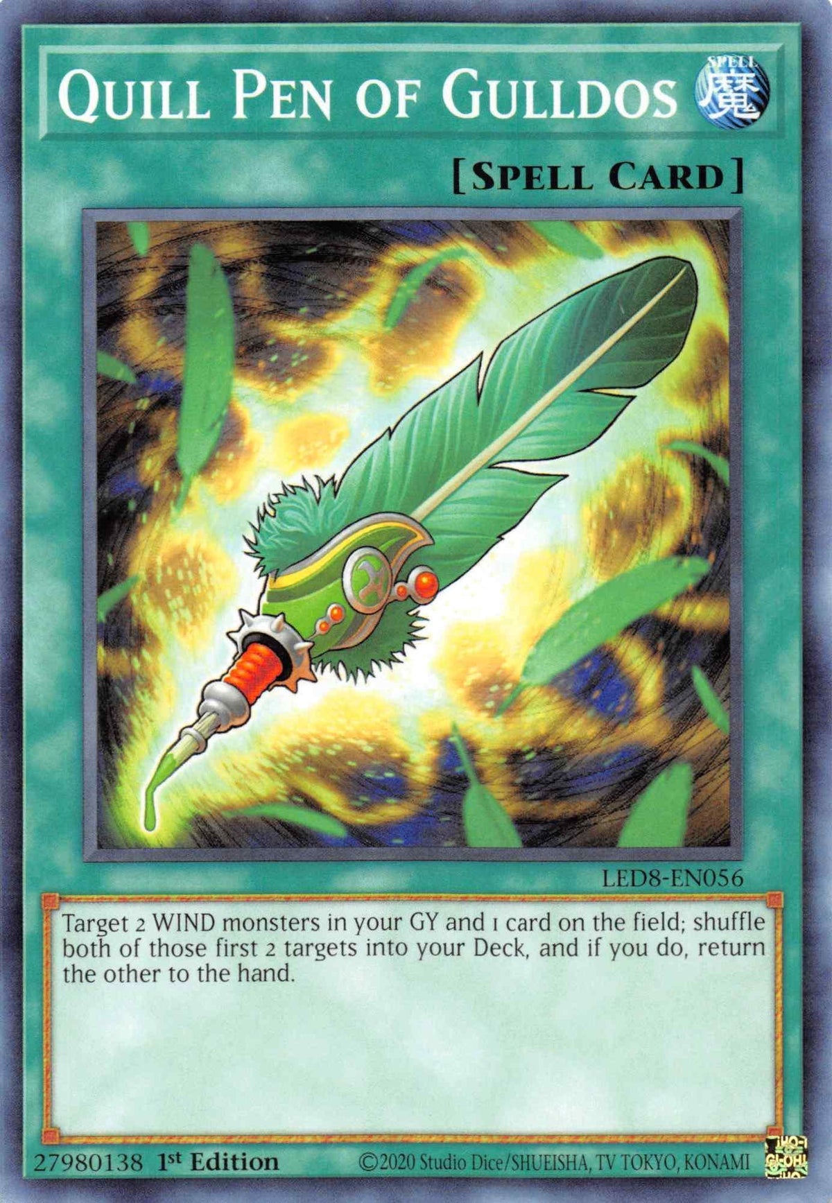 1st Edition, Common, Legendary Duelists: Synchro Storm, Normal Spell, Spell Quill Pen of Gulldos [LED8-EN056] Common - Trading Card World