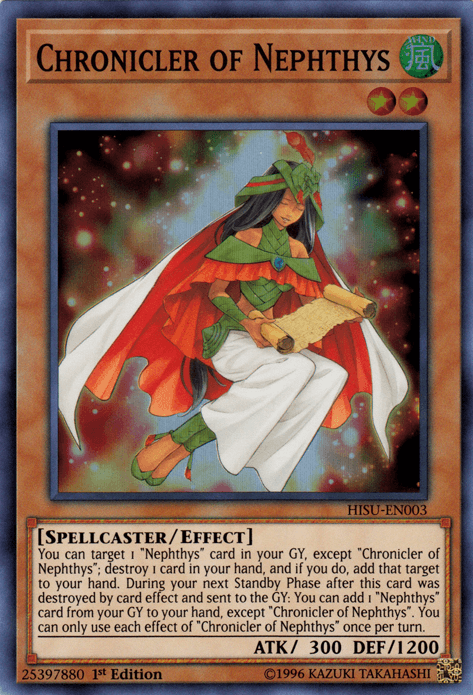 1st Edition, Effect Monster, Hidden Summoners, Spellcaster, Super Rare, Wind Chronicler of Nephthys [HISU-EN003] Super Rare - Trading Card World