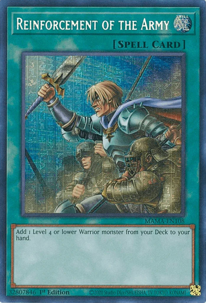 1st Edition, Magnificent Mavens, Normal Spell, Spell, Ultra Pharaoh's Rare Reinforcement of the Army [MAMA-EN108] Ultra Pharaoh's Rare - Trading Card World