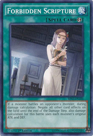 1st Edition, Battle Pack 3: Monster League, Common, Quick Play Spell, Spell Forbidden Scripture [BP03-EN184] Common - Trading Card World