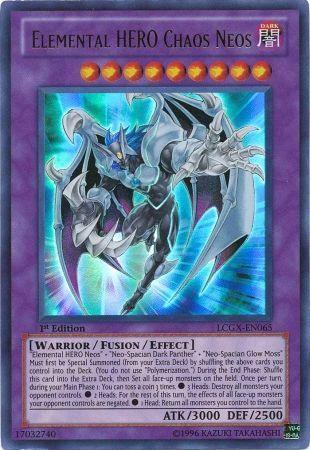 1st Edition, Dark, Fusion/Effect Monster, Legendary Collection 2, Ultra Rare, Unlimited, Warrior Elemental HERO Chaos Neos [LCGX-EN065] Ultra Rare - Trading Card World