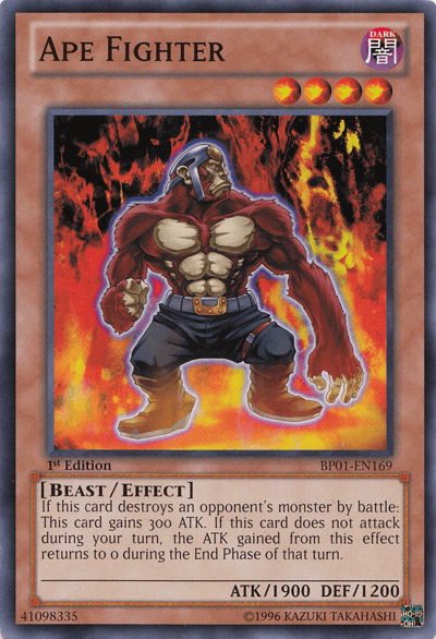 1st Edition, Battle Pack: Epic Dawn, Beast, Common, Dark, Effect Monster, Unlimited Ape Fighter [BP01-EN169] Common - Trading Card World